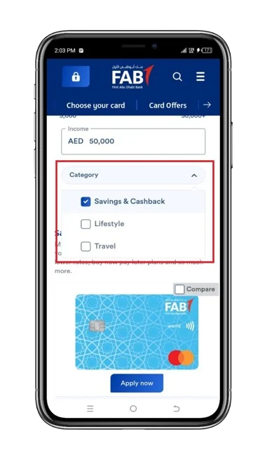 FAB Cashback Credit Cards
